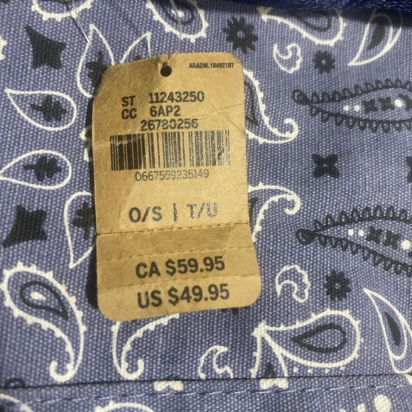 VICTORIA'S SECRET PINK REVERSIBLE CANVAS TRAVEL TOTE BAG Blue PAISLEY Reg. $50 - Picture 7 of 10